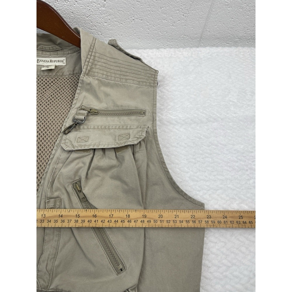 VTG  Banana Republic Men's Safari Utility Vest‎ Multi-Pocket Tactical Outdoors M - Picture 5 of 9